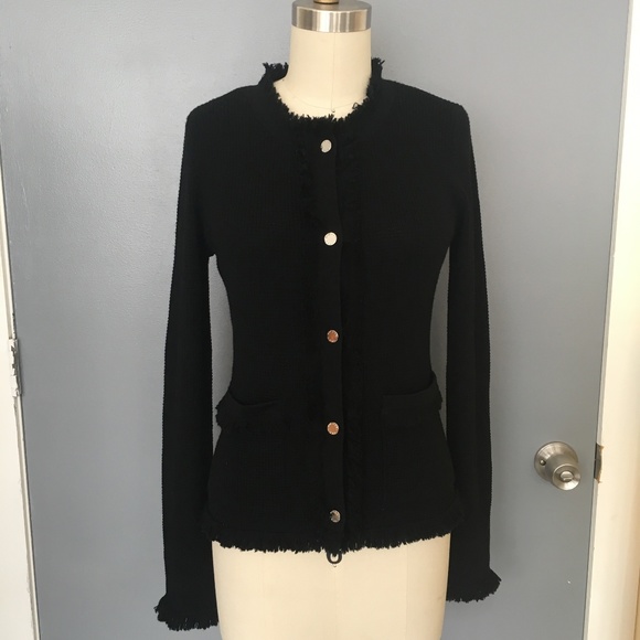 Michael Kors Fringe Merino Wool Cardigan - Picture 4 of 8